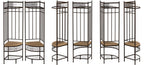 Crespin 6-Hook Corner Hall Tree With Bench And Shoe Storage, Brushed Copper Metal