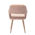 HengMing Faux Fur Mid Century Dining Side Chairs With Painted Steel Legs