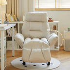HDUTNGISN Recliner Armchair With Adjustable Backrest, White, 20 x 27.5 x 61.8 in