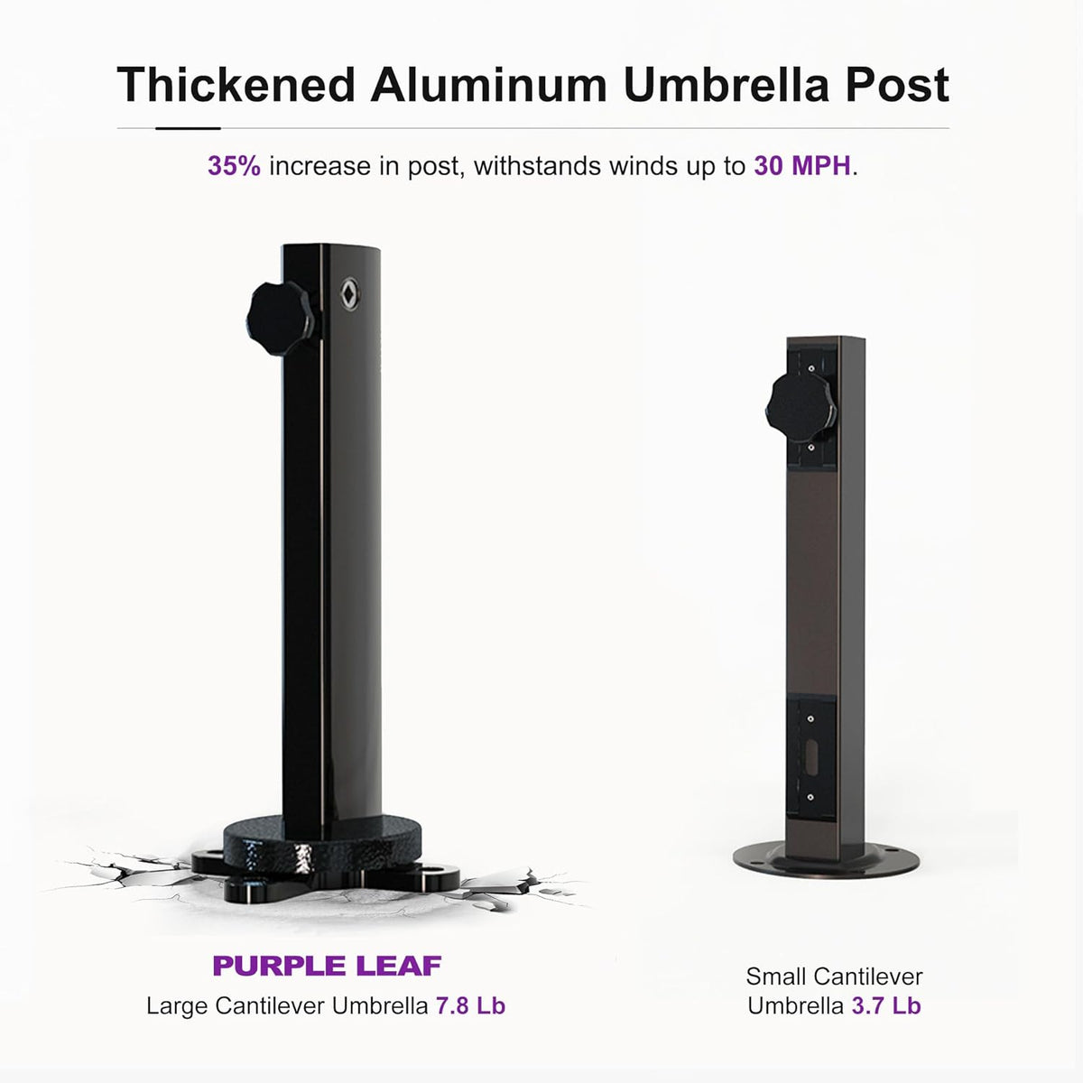 PURPLE LEAF Cantilever Patio Umbrella 10' X 13' Grey