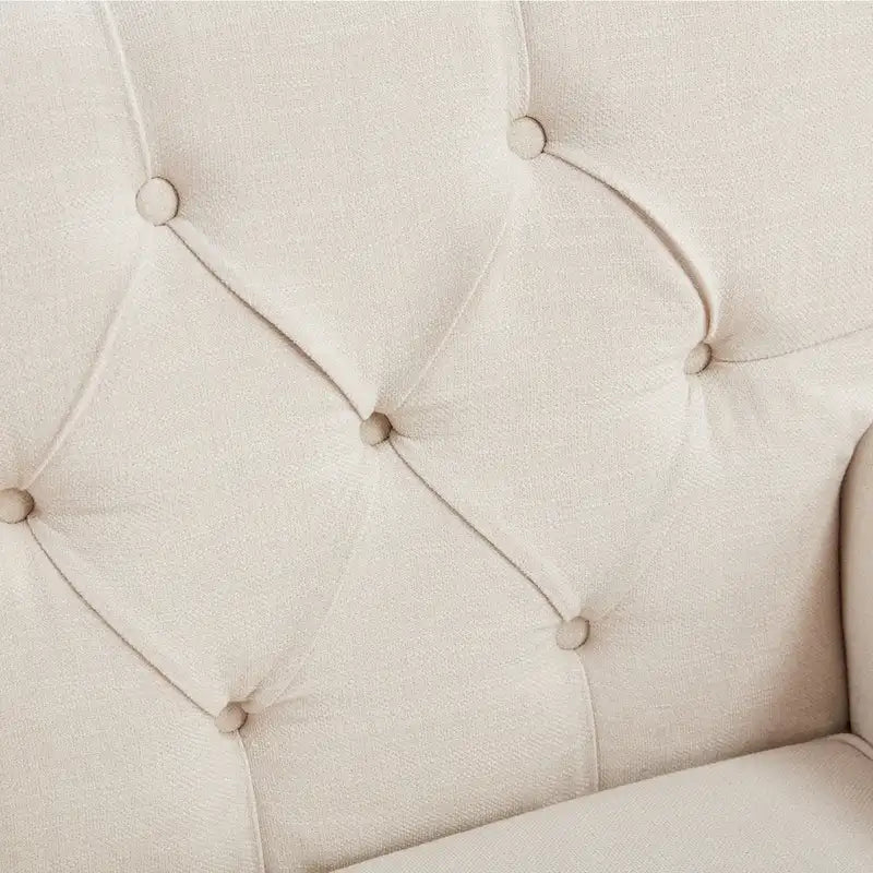 Set Of 2 Upholstered Button-Tufted Accent Chairs With Lumbar Pillows - 30 x 29 x 35 inches