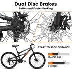 26 Inch Full-Suspension Mountain Bike, 21-Speed, 26x16 Inch Carbon Steel Frame
