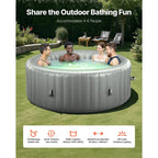 KFFKFF Inflatable Hot Tub, 4-6 Person, 81.9 x 26 in, 130 Jets, PVC, Grey - KSW0018
