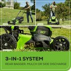 80V 21-Inch Brushless Cordless Lawn Mower With 4.0Ah Battery And Rapid Charger