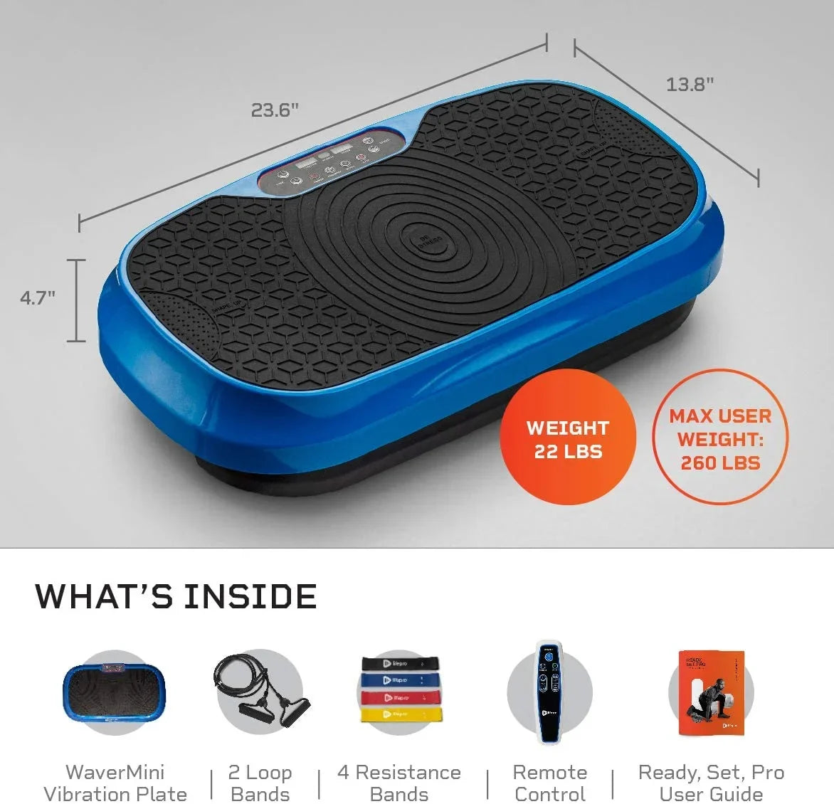 LifePro Mini Vibration Plate Whole Body Exercise Platform, 260 lbs Max User Weight - Waver Mini
