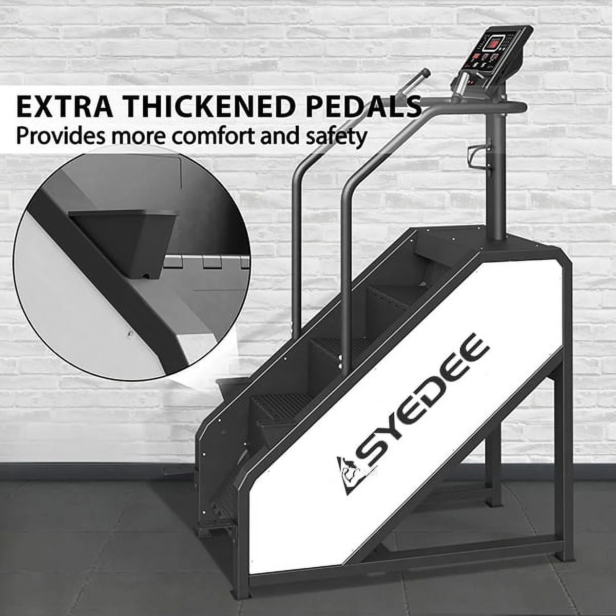 syedee Stair Stepper With LED Screen, 12 Workout Programs, 441LBS, 24-164 Steps/Minute, White