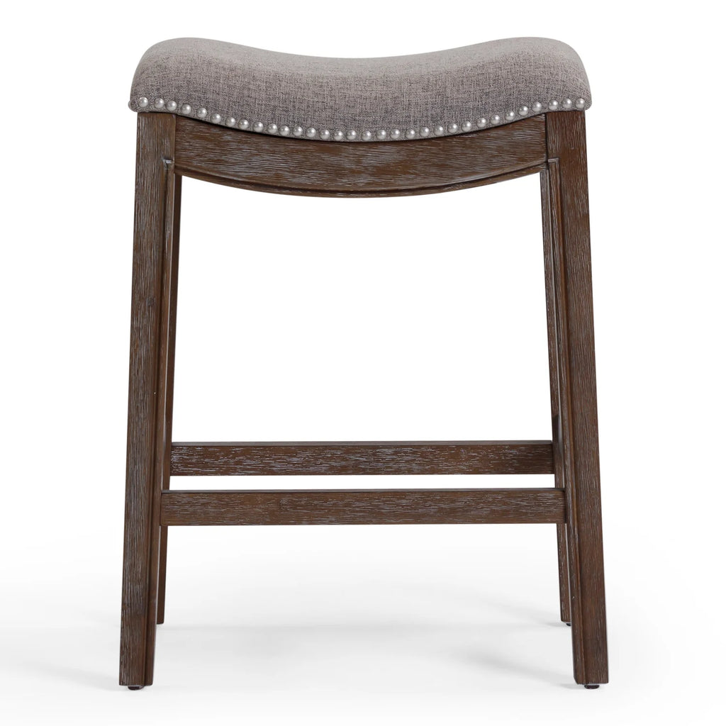 Ridge Home Goods 26 Inch Saddle Wood Counter Height Stool - Weathered Natural