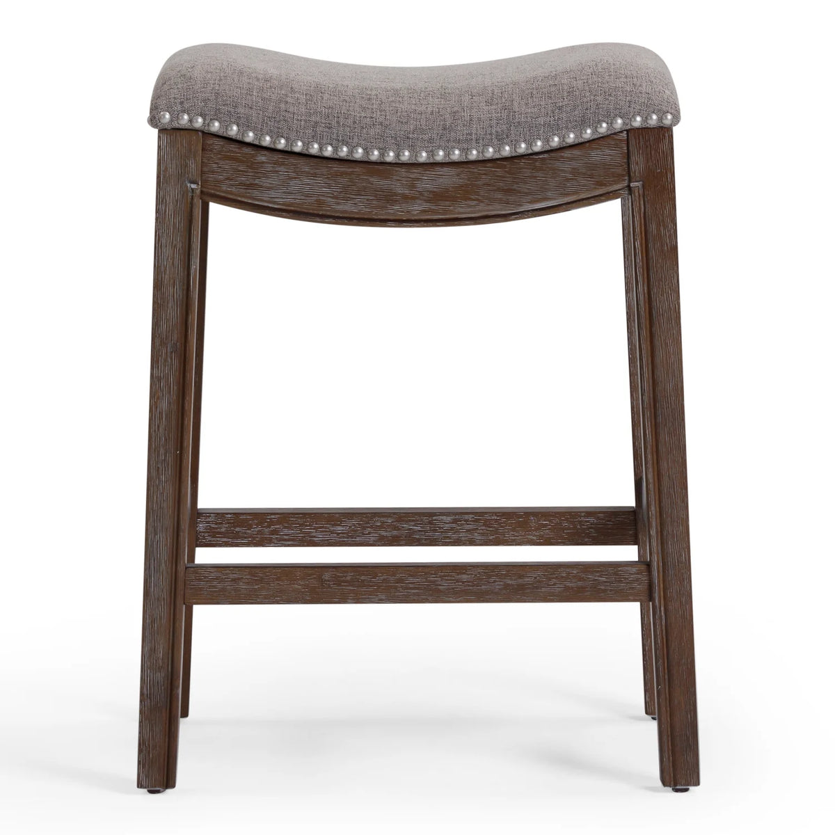 Ridge Home Goods 26 Inch Saddle Wood Counter Height Stool - Weathered Natural