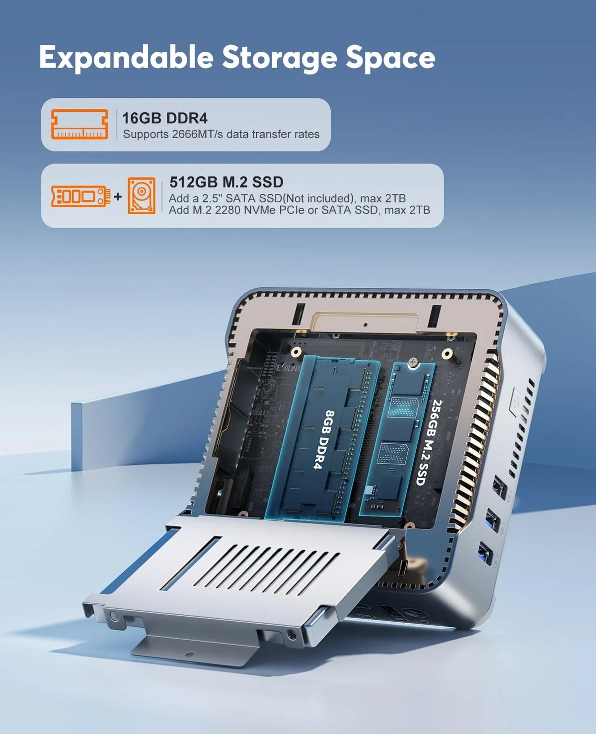 KAMRUI GK3Plus Mini PC 16GB RAM 512GB M.2 SSD - Intel Alder Lake N95