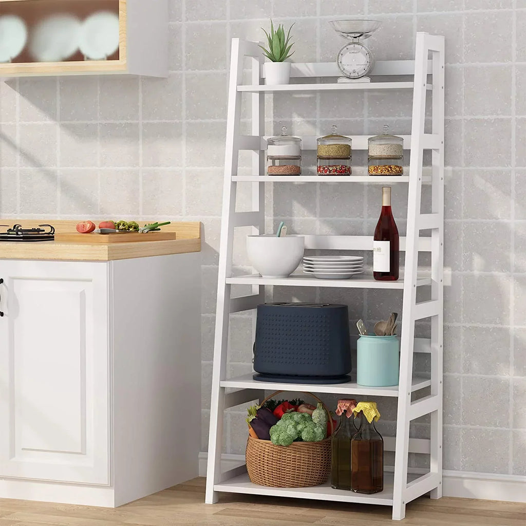 5-Tier Ladder Bookshelf Bookcase With 5 Shelves