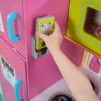 KidKraft Deluxe Big And Bright Wooden Play Kitchen For Kids - Neon Colors