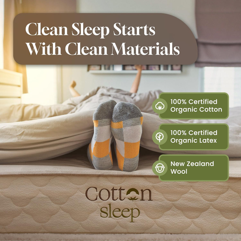 CottonSleep Hybrid Mattress, King, 11 in, Medium Soft - Organic Cotton, Wool, And GOTS Latex