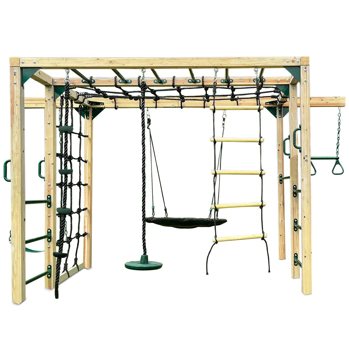Lifespan Kids Premium Timber Jungle Gym Play Centre, 406cm x 196.2cm x 205cm, 5 Children, 50kg - Orangutan Climbing Cube