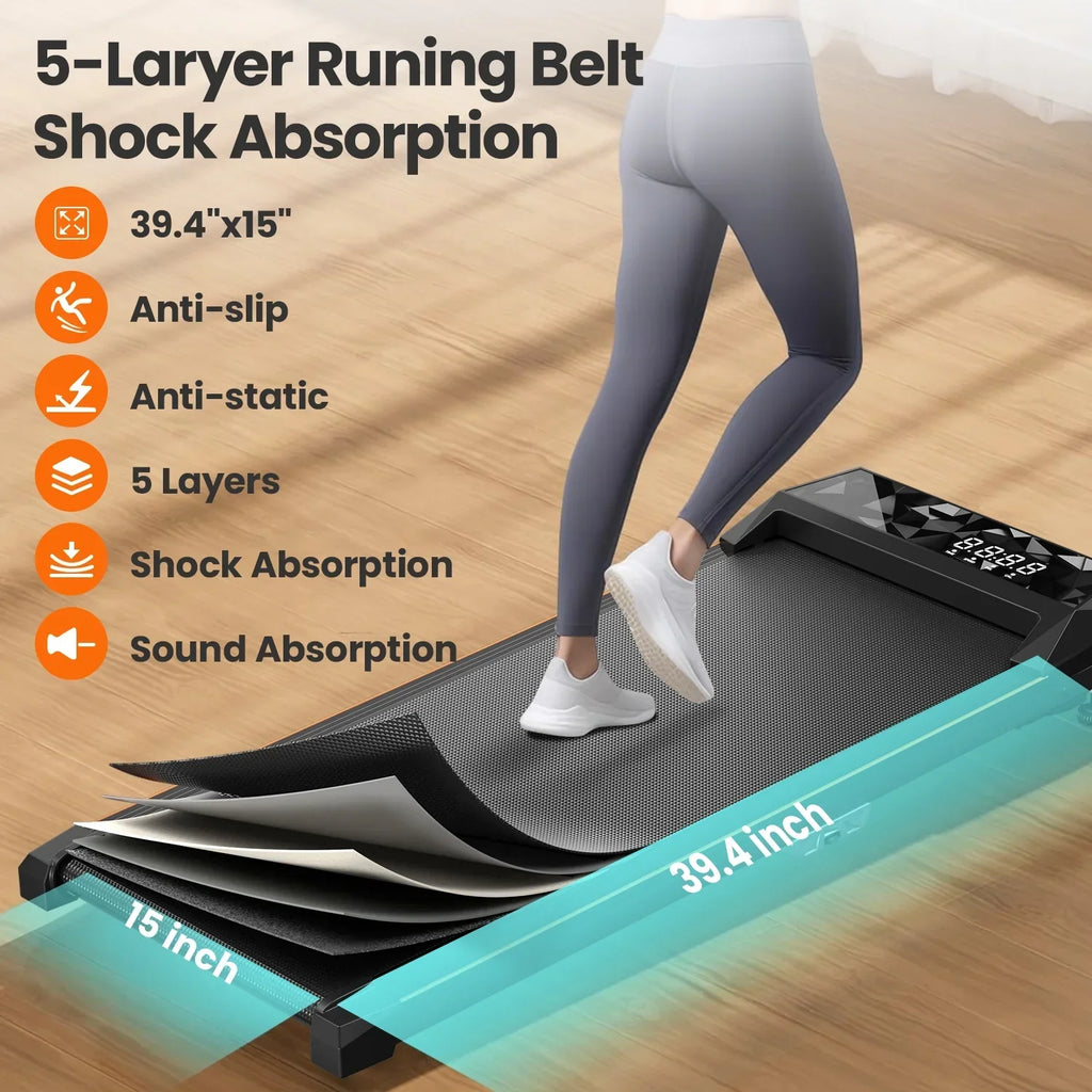 CoolHut 4-in-1 Walking Pad Under Desk Treadmill, 265 lb Capacity