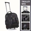 Rolling Backpack With Retractable Handle, Aluminum Frame, Oxford Fabric, Black