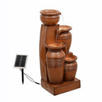 Teamson Home 28.74 in Solar 4-Tier Cascading Bowl Water Fountain With LED Lights - Navy