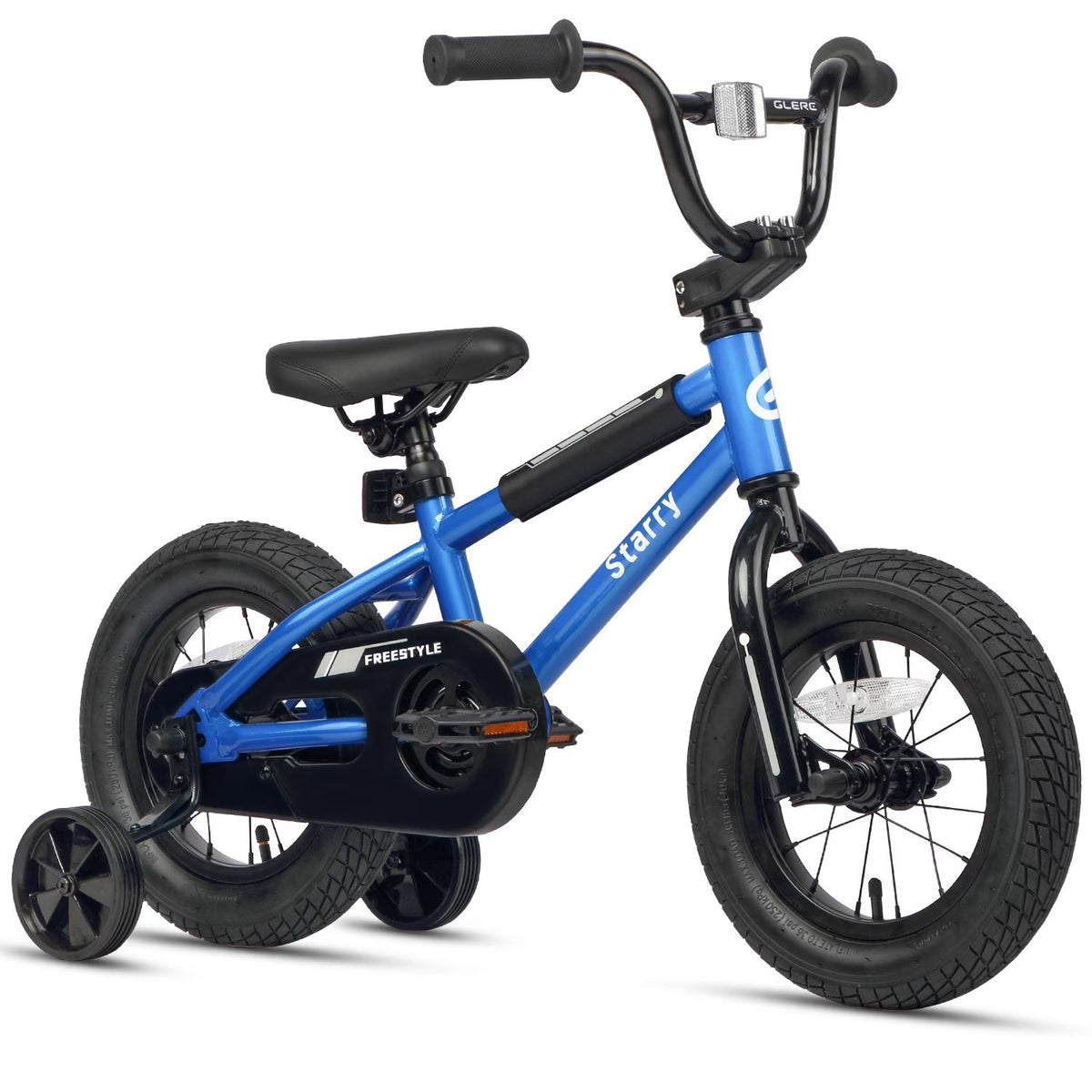 Glerc Kids BMX Style Bicycle 14 Inch Blue With Training Wheels And Coaster Brake