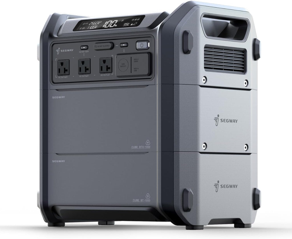 Segway Portable Power Station 2048Wh LiFePO4 Battery, 2200W, 3 AC Outlets - Cube 2000