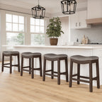 Ridge Home Goods 26 Inch Saddle Wood Counter Height Stool - Weathered Natural