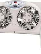 Bionaire Twin Window Fan With Reversible Airflow, 3 Speeds And Remote Control