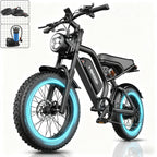 HiKeep Adult Fat Tire Electric Bike, 20 inch, 1500W Peak, 48V 15Ah, Black - K6-L-1.0