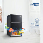 Arctic King Two-Door Mini Fridge With Freezer, 3.2 Cu ft, 18.5 in x 19.4 in x 33.3 in, Stainless Steel - E-Star