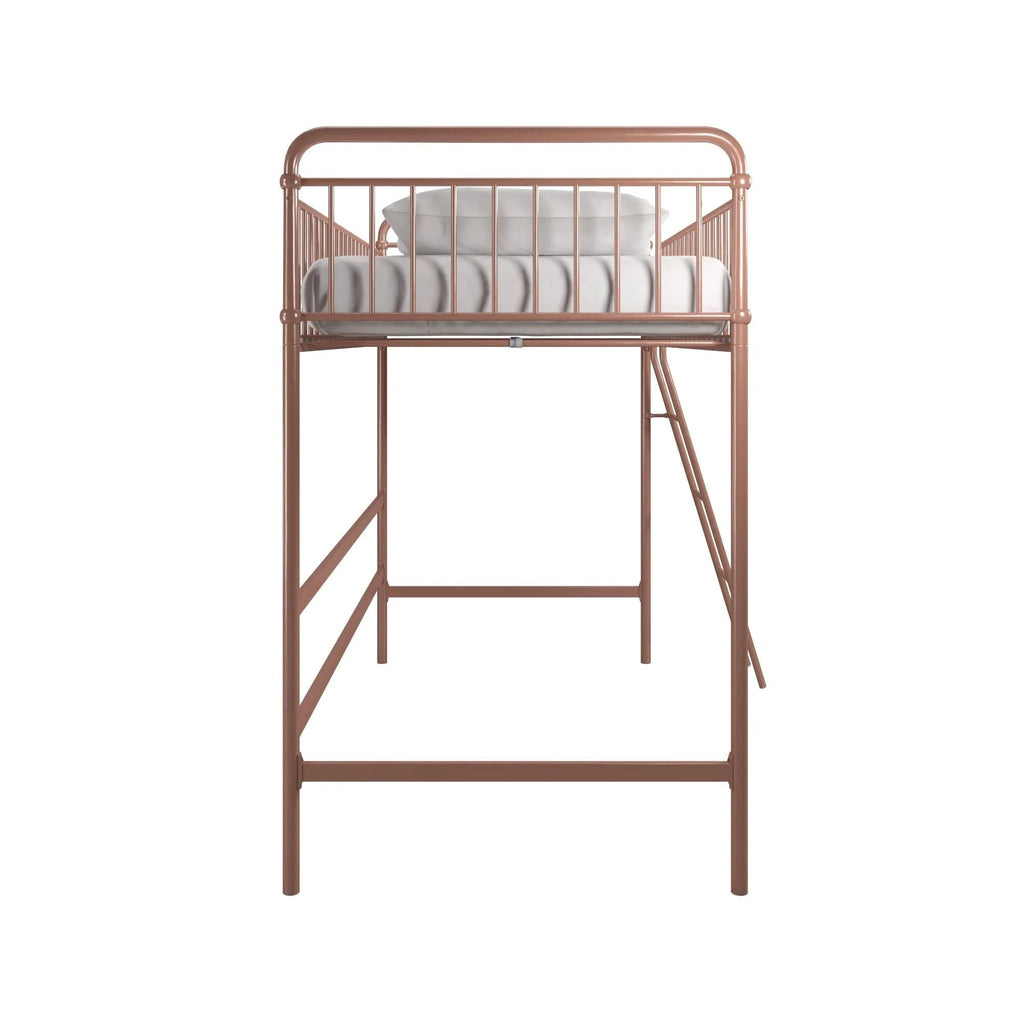 Better Homes & Gardens Twin Metal Loft Bed, Rose Gold - Kelsey