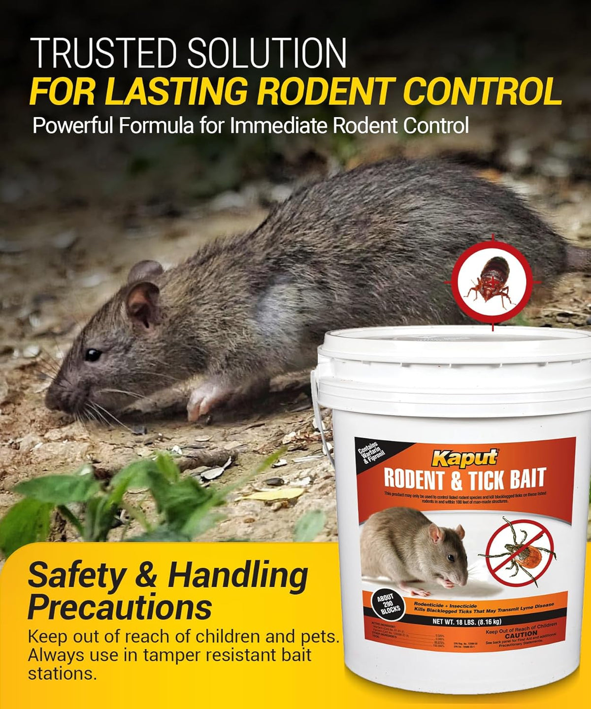 Kaput Rodent And Tick Bait Blocks 18 lbs