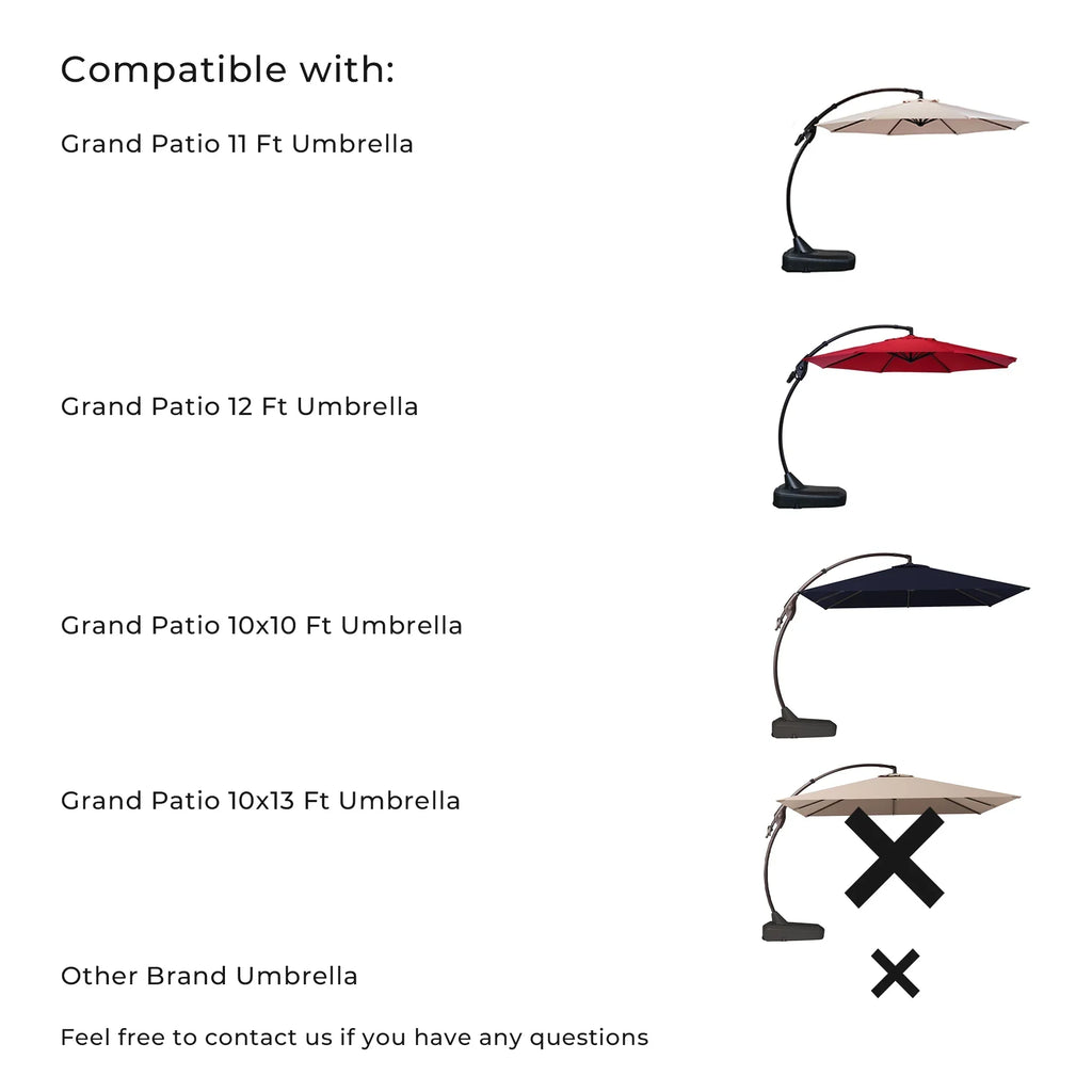 Grand Patio Offset Patio Umbrella Base - Cross Frame And Wheels Not Included