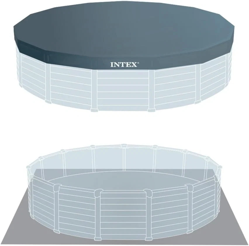Intex Graphite Panel Above-Ground Pool, Gray, 4.78 m x 1.24 m - 28382