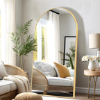 Arched Full Length Floor Mirror With Aluminum Alloy Frame - 65x22, 71x24, 71x28, 71x32