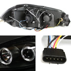 AKKON Black Smoked LED Halo Headlights And LED Tail Lights For 2006-2013 Chevy Impala And 2014-2016 Chevy Impala Limited