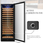 Lanbo 165 Bottle Built-In Black Single Zone Wine Cooler, 24 inch Width - LW177S