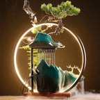 Backflow Incense Holder With LED Lamp And Circulating Water Fountain