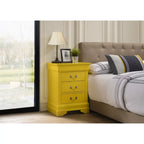 Passion Furniture Louis Philippe 3-Drawer Yellow Nightstand 29in H x 16in W x 21in D - PF-G3102-3N