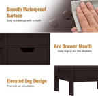 Freestanding Wooden Bathroom Storage Cabinet With 2 Adjustable Drawers - Gray