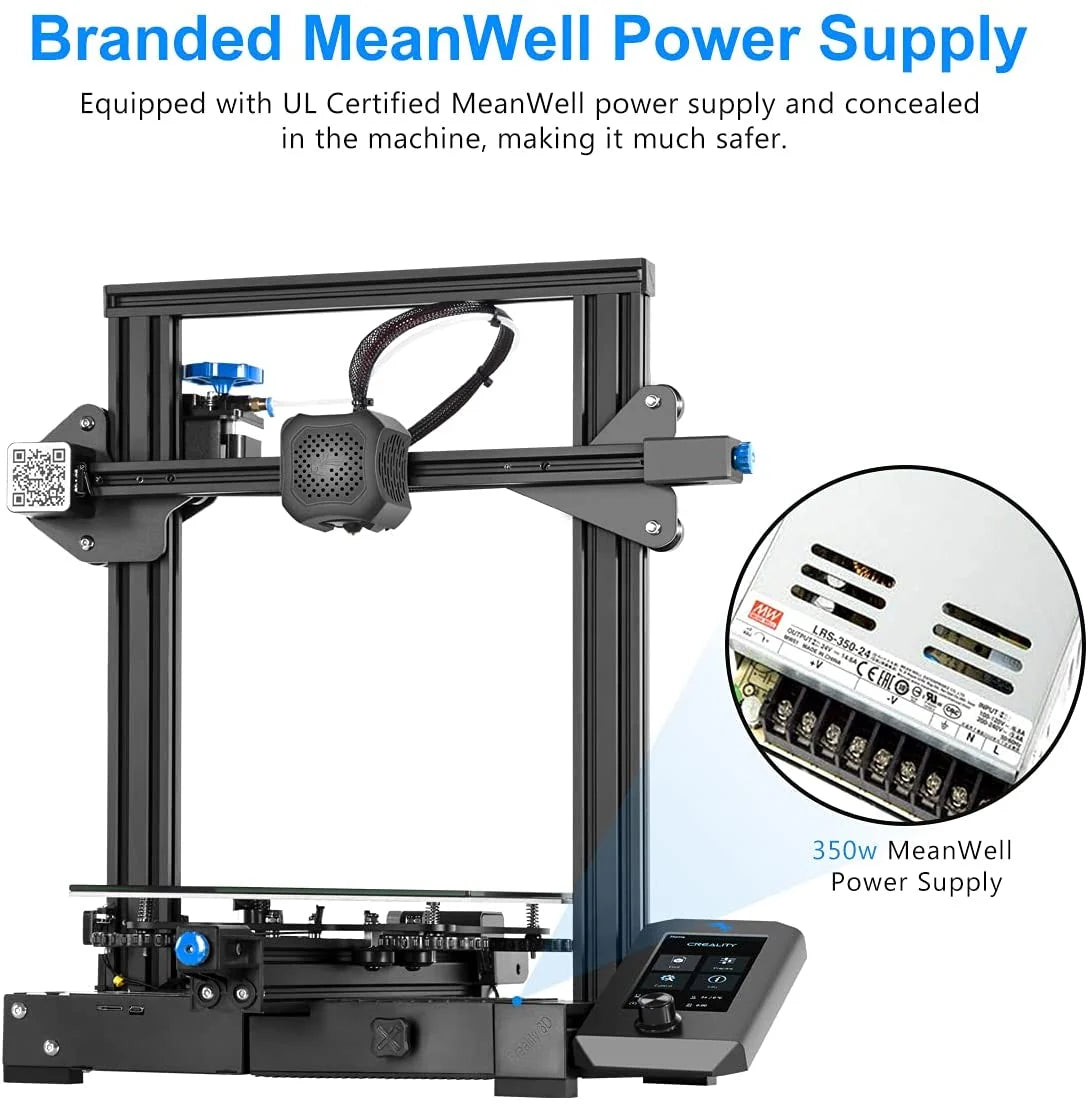 Creality Ender 3 V2 FDM 3D Printer, 220x220x250mm Build Size - Ender 3 V2