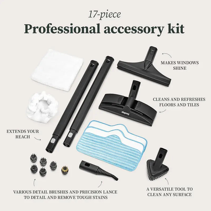 Steam Cleaner System With 17-Piece Accessory Kit - Neat Plus