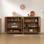 SICOTAS Sideboard Buffet Cabinet, 13.9in D x 68.6in W x 35.4in H, Oak, 2 Pcs