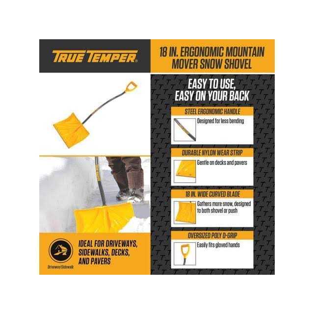 True Temper Snow Shovel 18 in Blade - 1603400