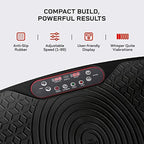 LifePro Compact Vibration Plate Exercise Machine With Workout Bands, Black - Waver Mini