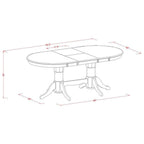 HomeStock 7Pc Oval Dining Room Table Set With Linen Beige Fabric Parson Chairs And Oak Chair Legs - Asian Allure