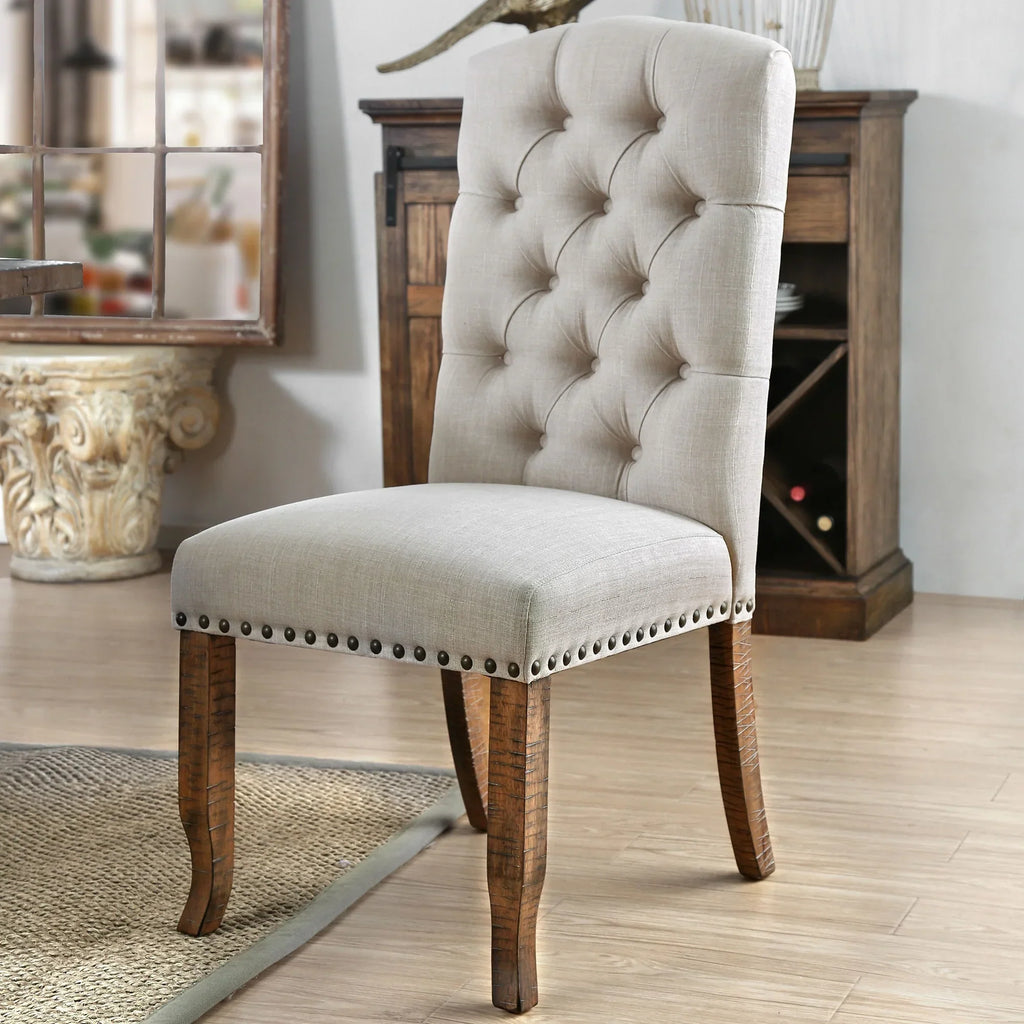 24/7 Shop At Home Banff Set Of 2 Wood Dining Chairs, Ivory