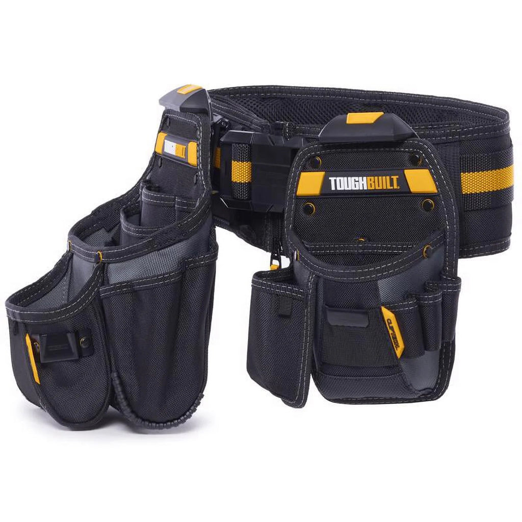 ToughBuilt Adjustable Handyman Tool Belt, Polyester, 27 Pockets, Black/Orange