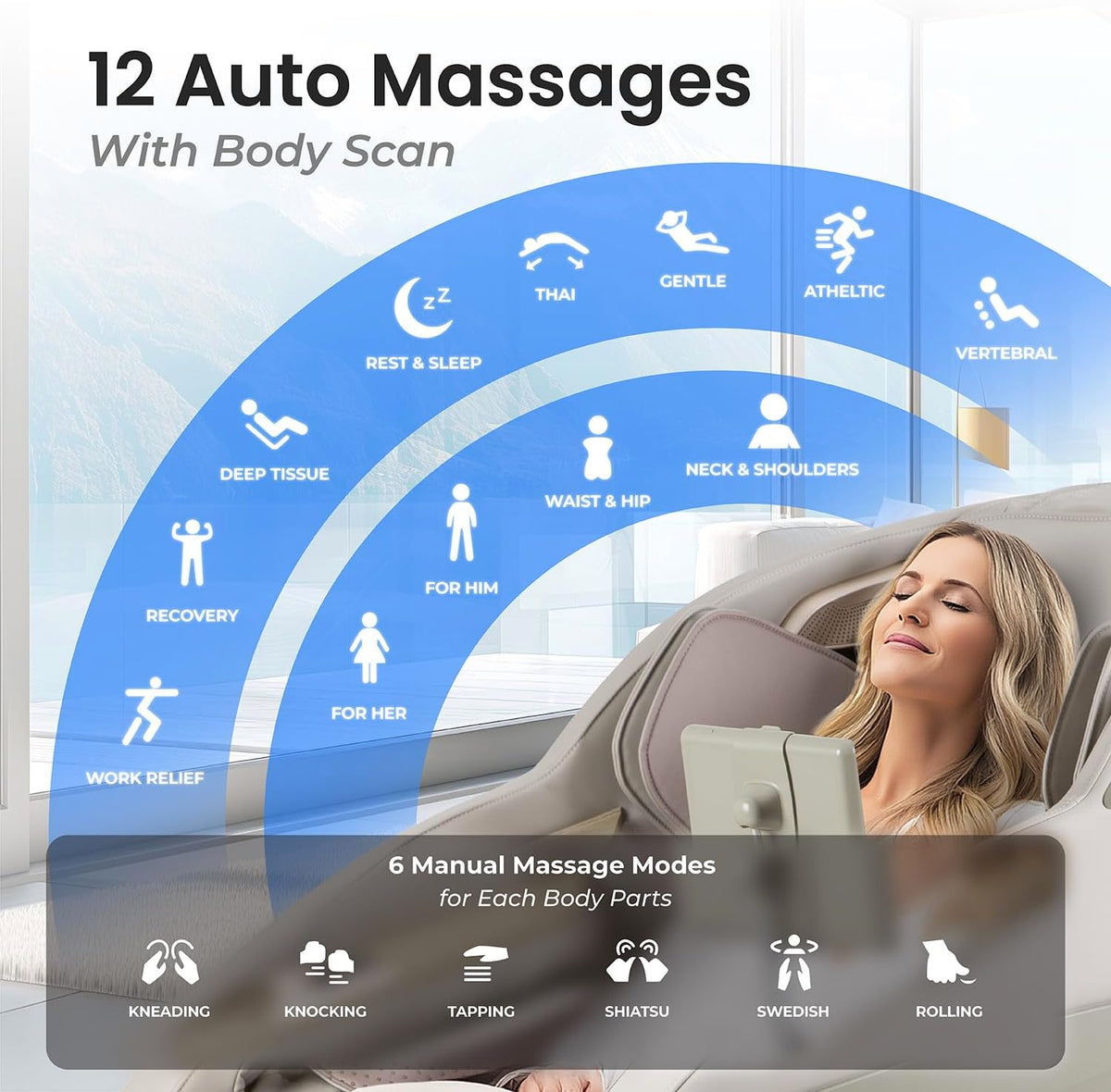 Titan Full Body Massage Chair With 4D Massage Roller, SL Track, 3 Stage Zero Gravity Reclining, Black - Pro 4D Endor
