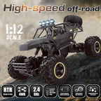 4DRC 1:12 RC Off-Road Truck 2.4G 4WD Dual Motors Metal Shell Black - 4DRC