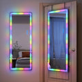 LVSOMT Full Length RGB LED Mirror, 47in x 18in, Black
