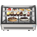 KoolMore 35 inch NSF Commercial Countertop Refrigerator Display Case, 5.6 Cu. Ft., Black And Stainless Steel - CDC-5C-BK