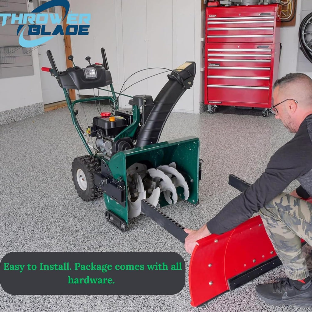 Throwerblade Snowplow Kit With Blade And Hardware - 22 To 32-inch 2-Stage And 3 Stage Snowblower Attachment