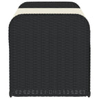 vidaXL Outdoor Poly Rattan Storage Bench With Cushion, Black, 45.3 x 20.1 x 20.5 in